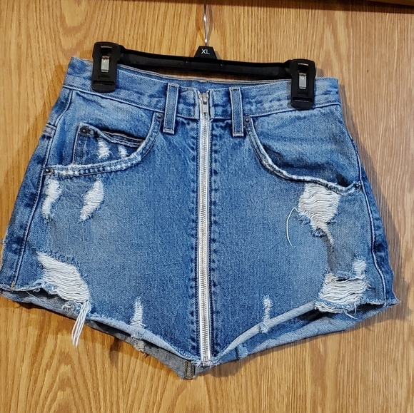 Carmar Beatrice distressed zip front denim skirt - Picture 3 of 12